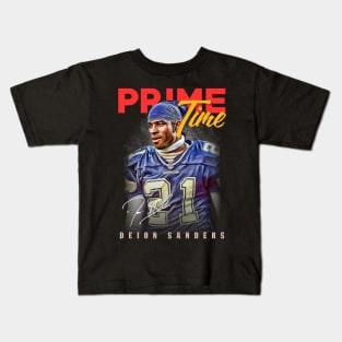 Deion Sanders Aesthetic Tribute 〶 Kids T-Shirt